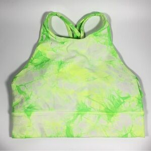 Lululemon Energy High Neck Longline Sports Bra Green Tie
Dye  Size 8. EUC